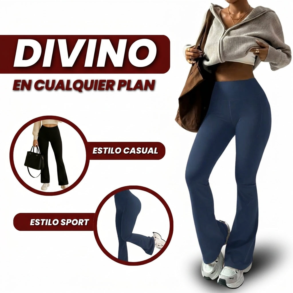 LEGGINGS ACAMPANADOS CON FAJA INTERNA ALTA