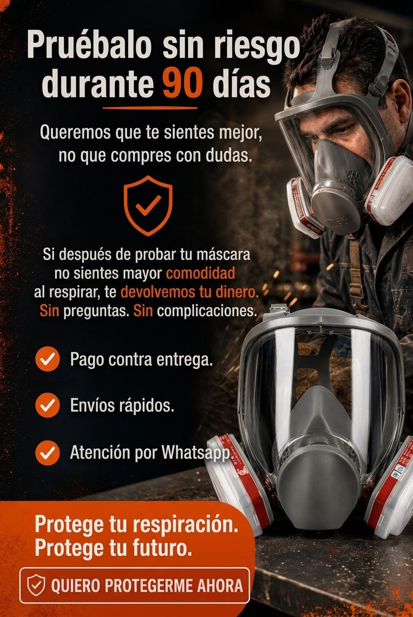 MÁSCARA DE CARA COMPLETA SERIE 6800 - 8 FILTROS GRATIS