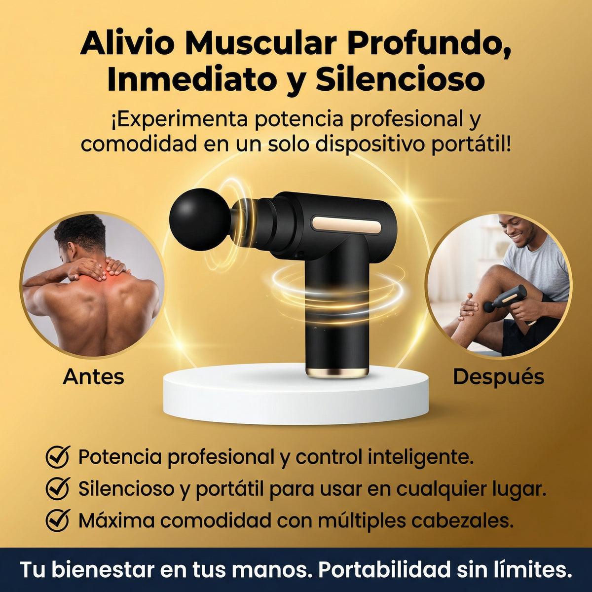 PISTOLA DE MASAJE MUSCULAR PORTÁTIL