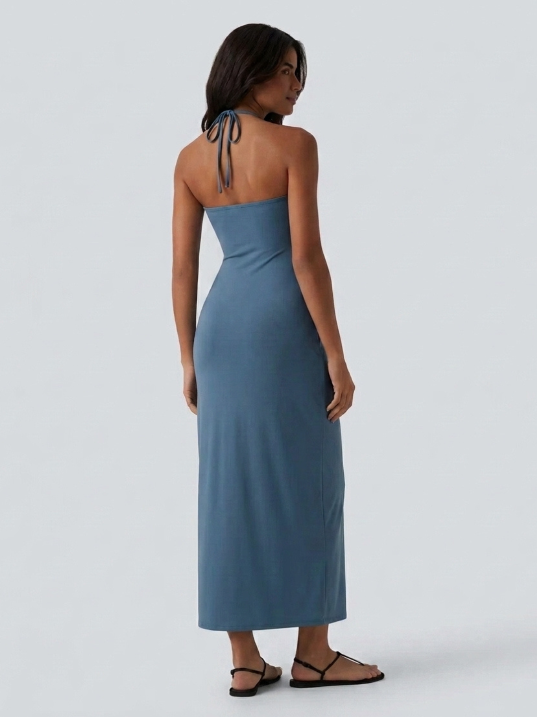VESTIDO LARGO CON ESCOTE