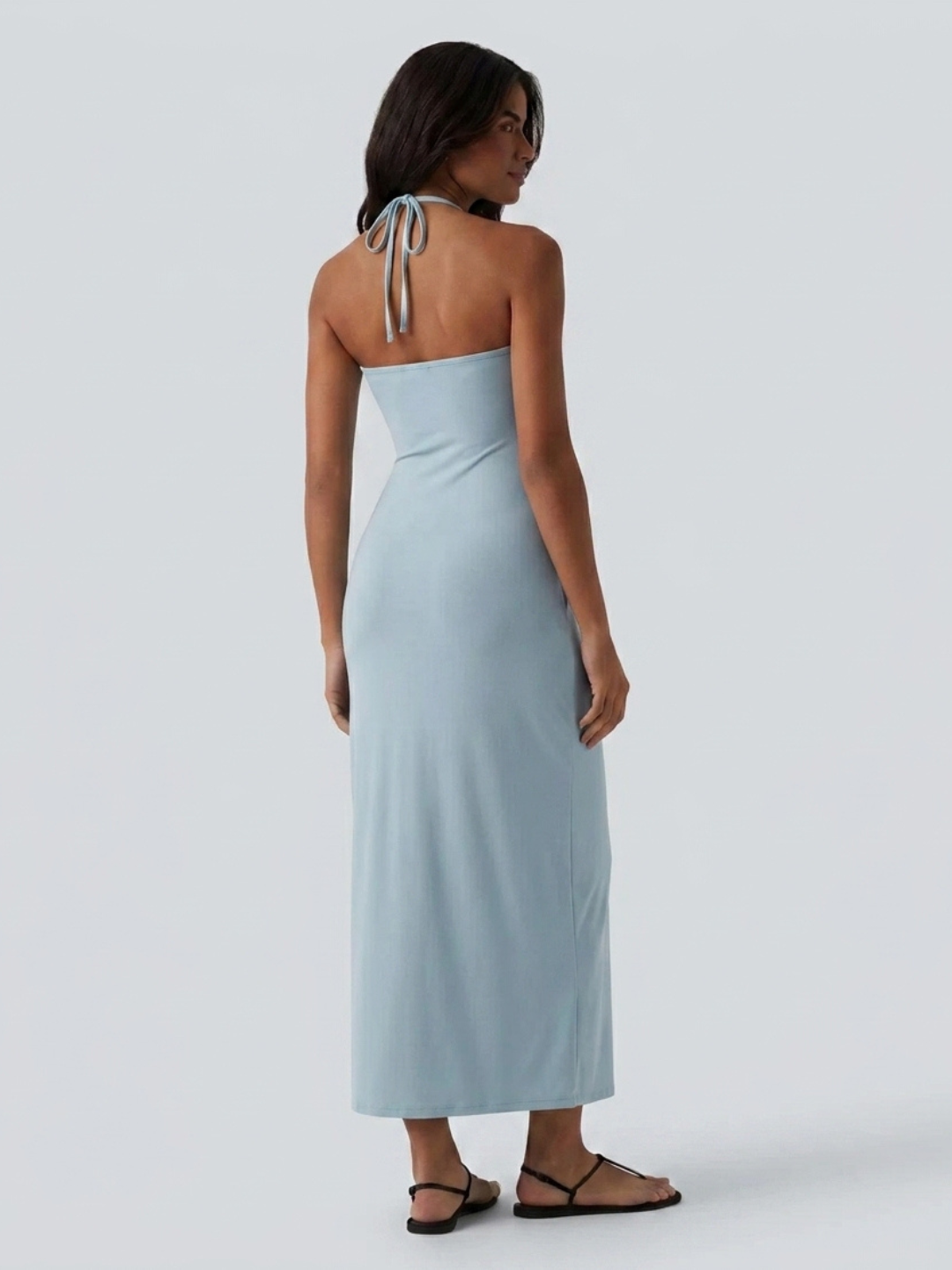 VESTIDO LARGO CON ESCOTE