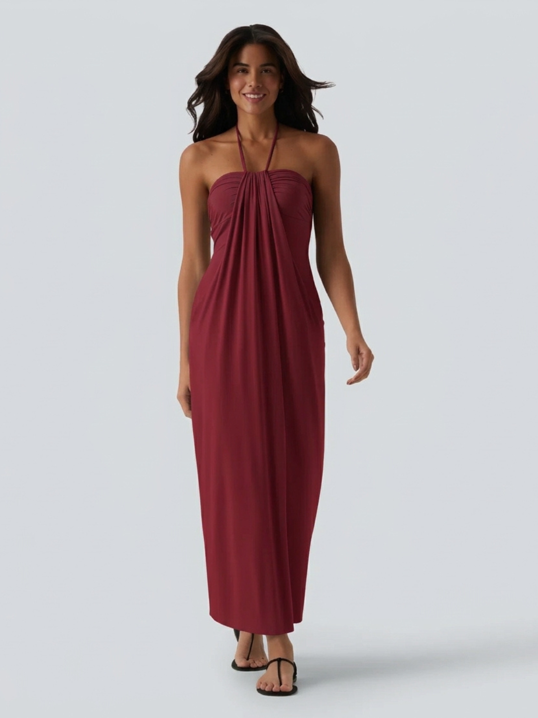 VESTIDO LARGO CON ESCOTE