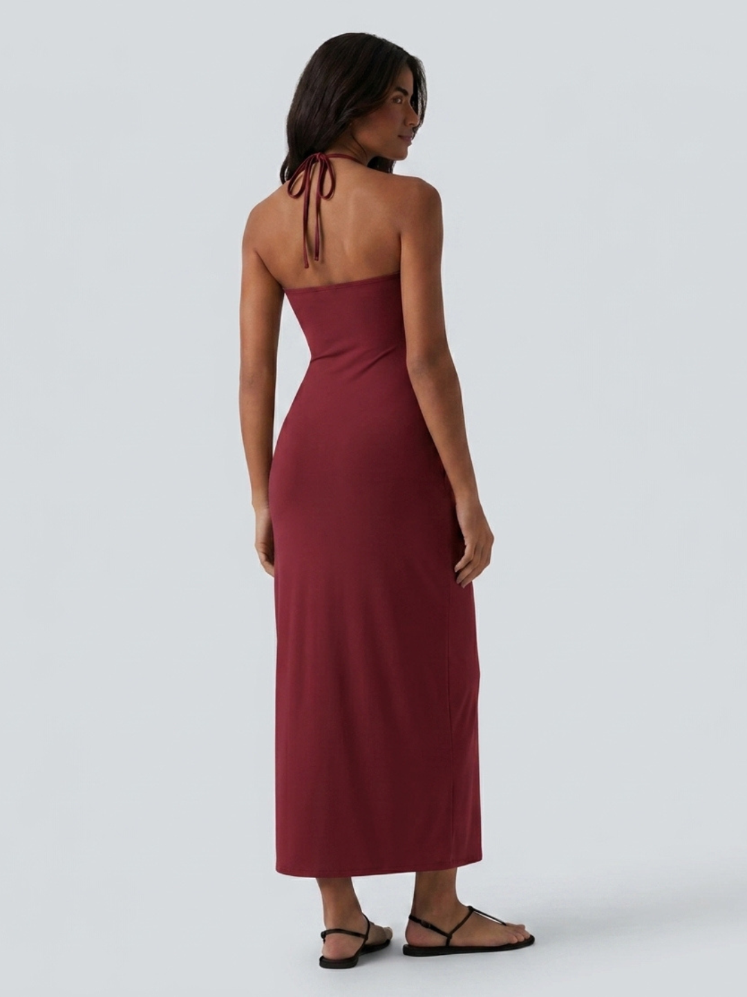 VESTIDO LARGO CON ESCOTE
