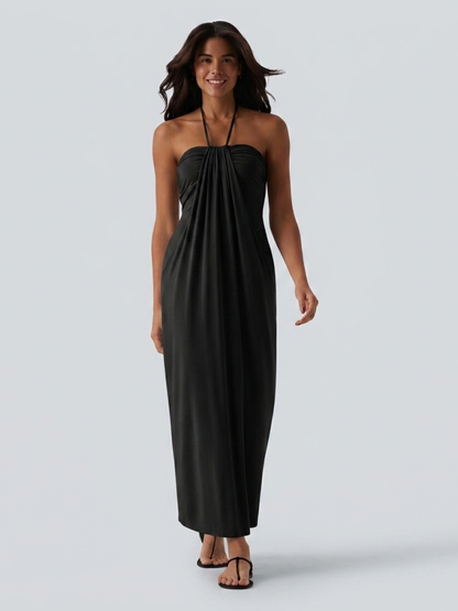 VESTIDO LARGO CON ESCOTE