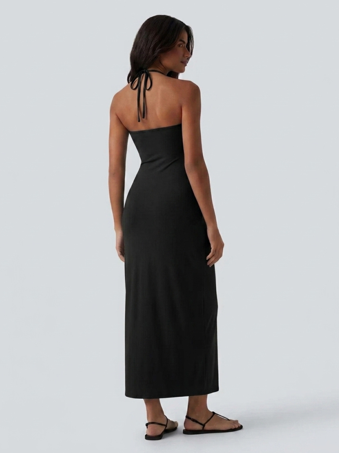 VESTIDO LARGO CON ESCOTE