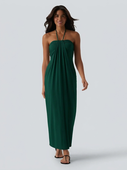VESTIDO LARGO CON ESCOTE