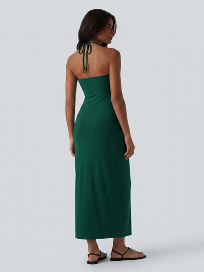 VESTIDO LARGO CON ESCOTE