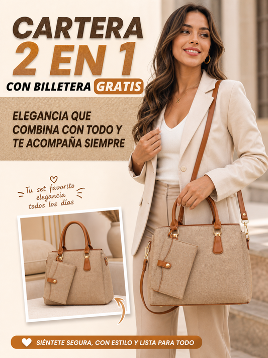 CARTERA 2 EN 1 CON BILLETERA GRATIS