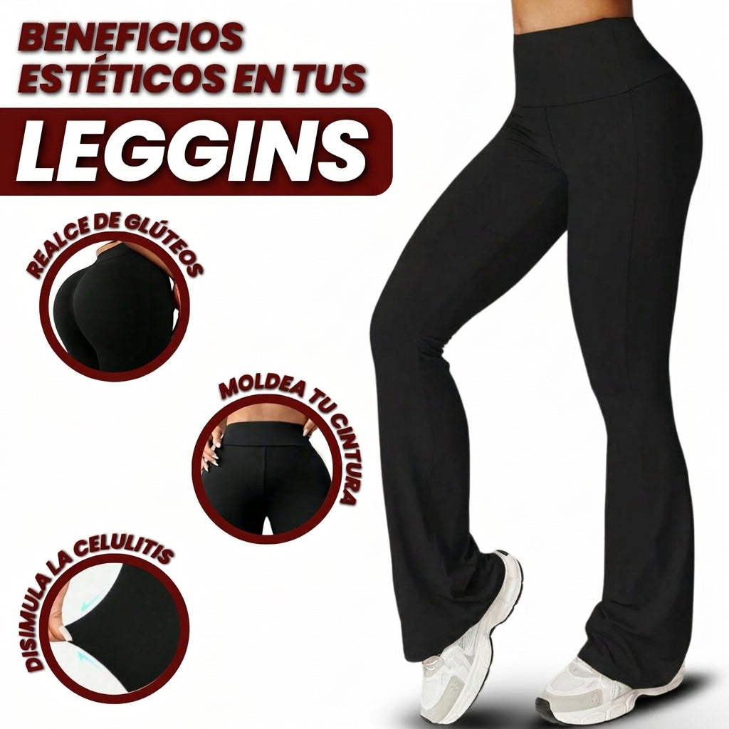 LEGGINGS ACAMPANADOS CON FAJA INTERNA ALTA