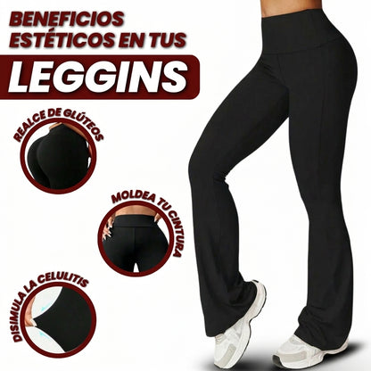 LEGGINGS ACAMPANADOS CON FAJA INTERNA ALTA