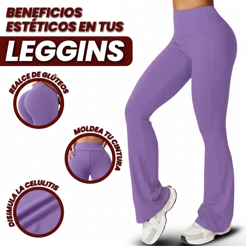 LEGGINGS ACAMPANADOS CON FAJA INTERNA ALTA