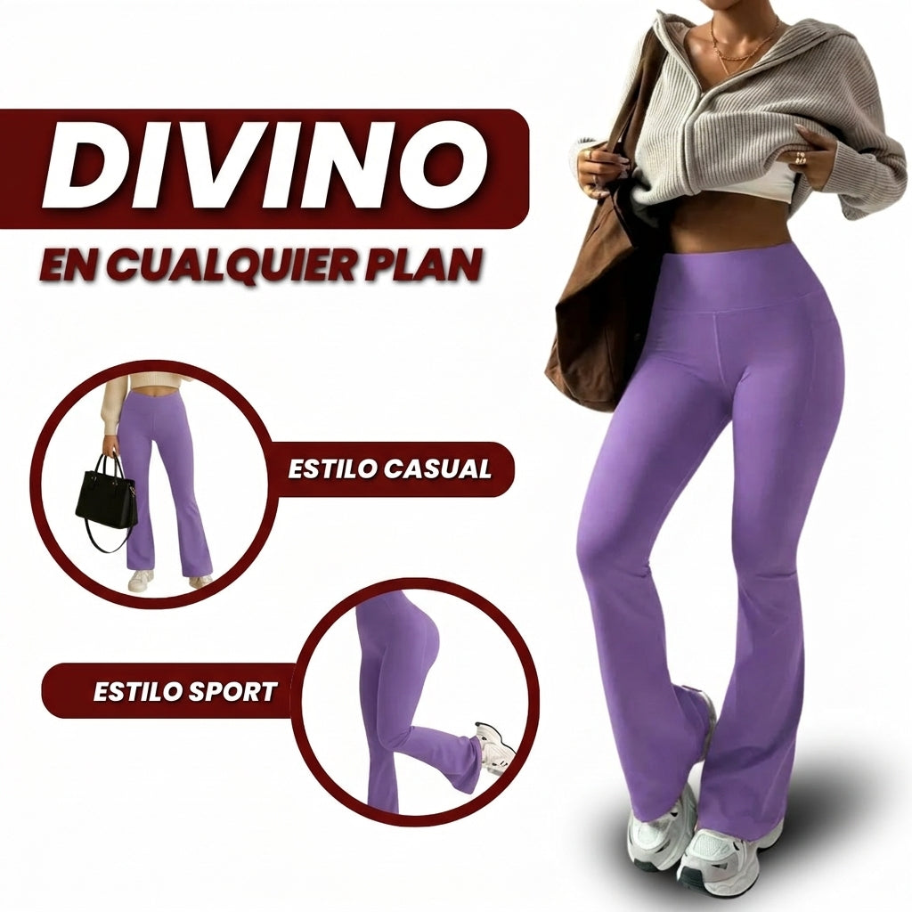 LEGGINGS ACAMPANADOS CON FAJA INTERNA ALTA