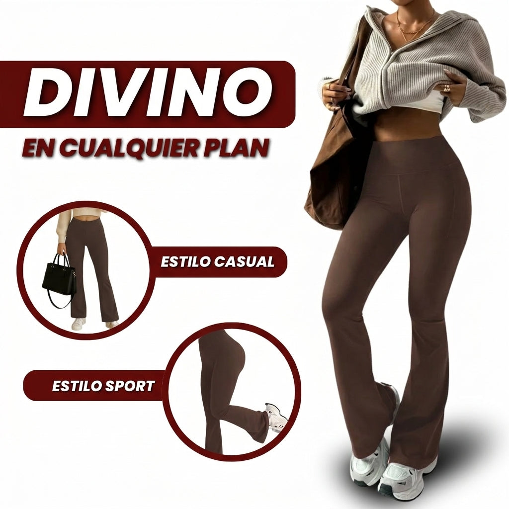 LEGGINGS ACAMPANADOS CON FAJA INTERNA ALTA