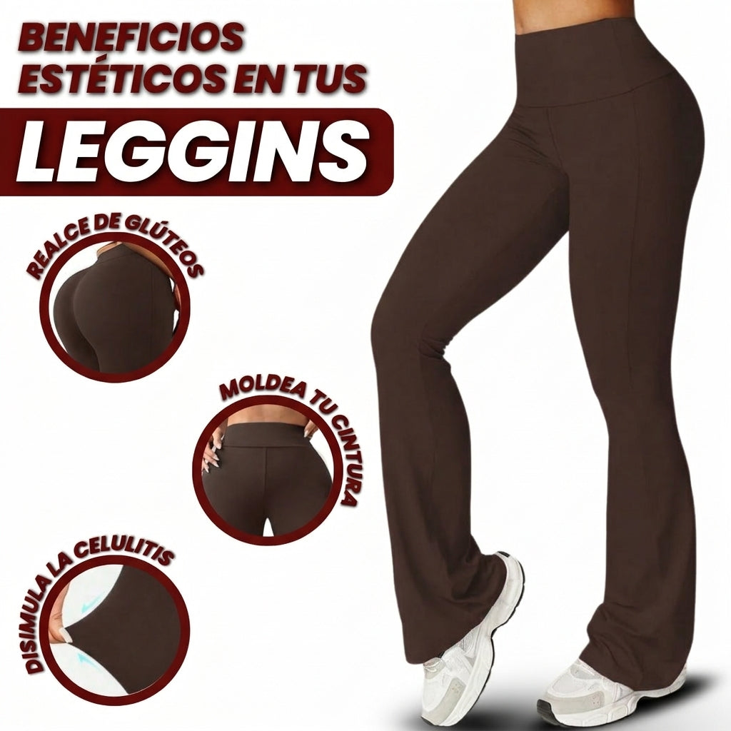 LEGGINGS ACAMPANADOS CON FAJA INTERNA ALTA