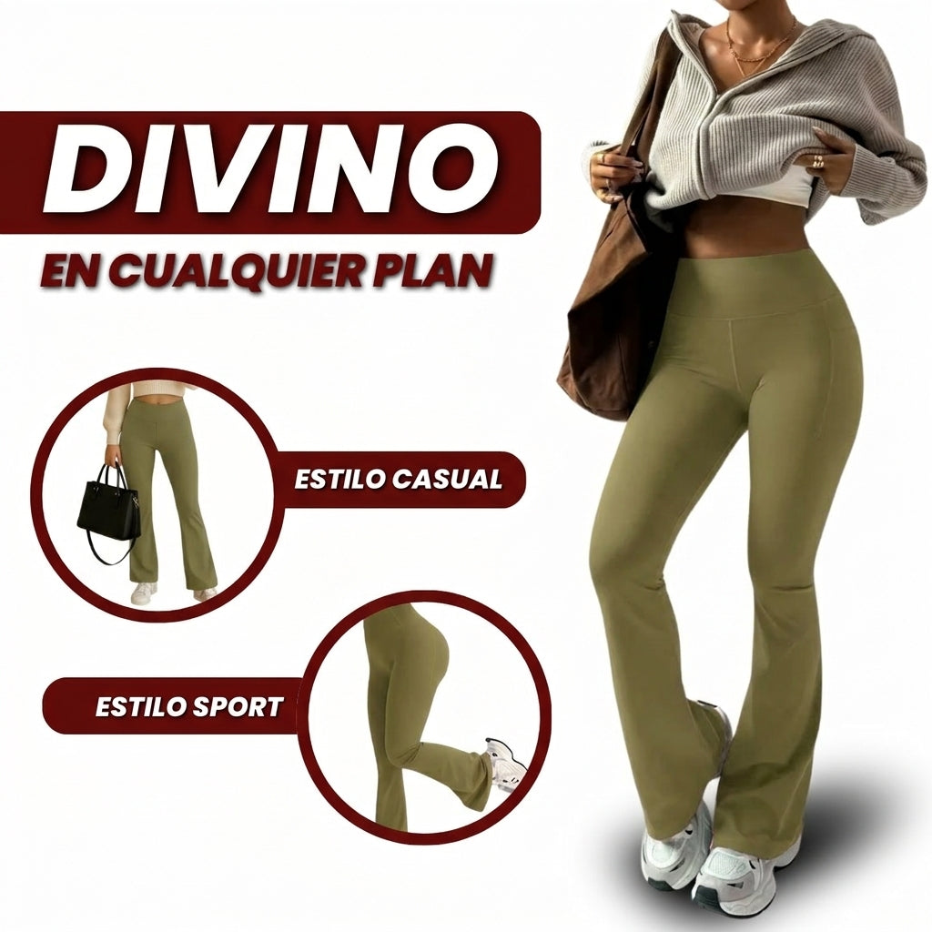 LEGGINGS ACAMPANADOS CON FAJA INTERNA ALTA
