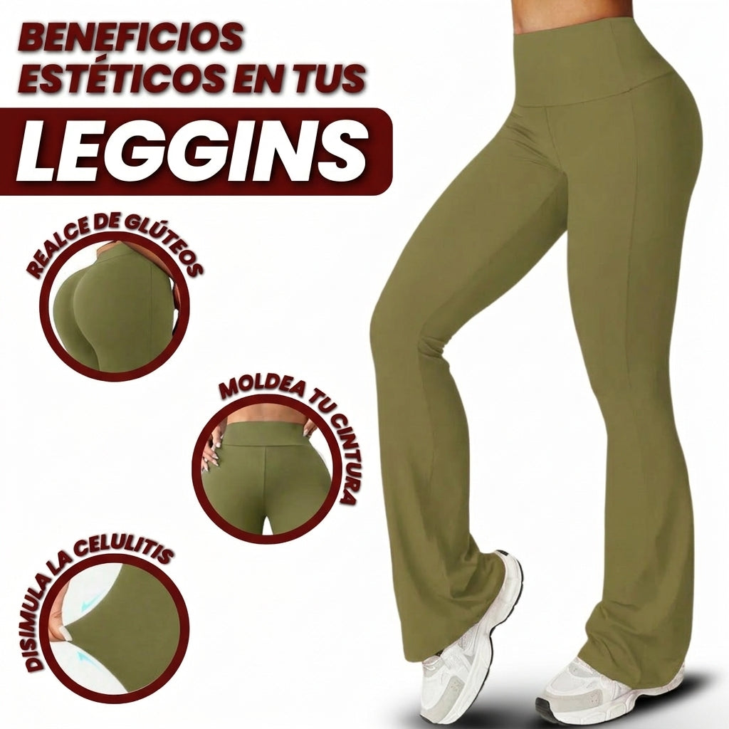 LEGGINGS ACAMPANADOS CON FAJA INTERNA ALTA