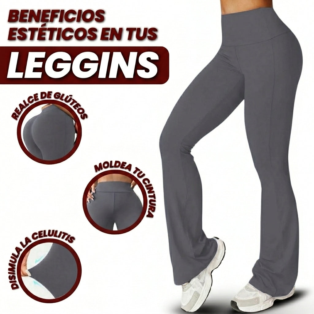 LEGGINGS ACAMPANADOS CON FAJA INTERNA ALTA