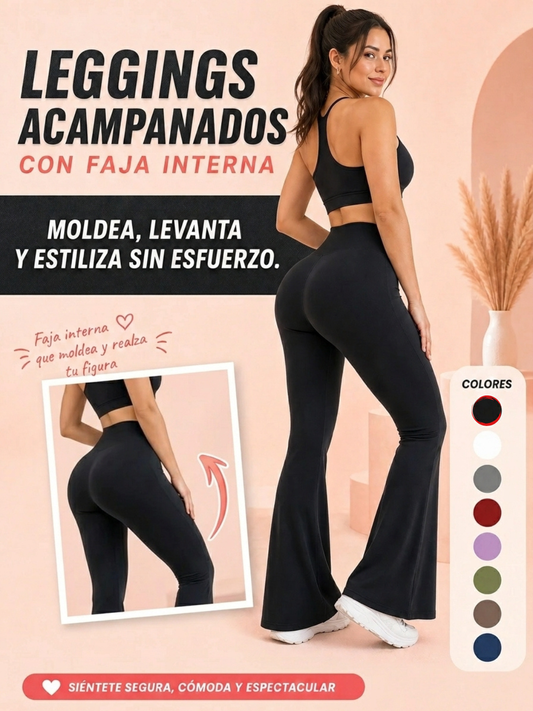 LEGGINGS ACAMPANADOS CON FAJA INTERNA | AITANA®