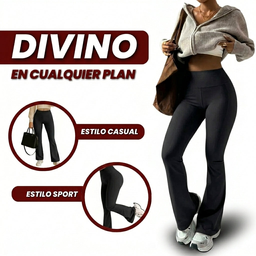 LEGGINGS ACAMPANADOS CON FAJA INTERNA ALTA