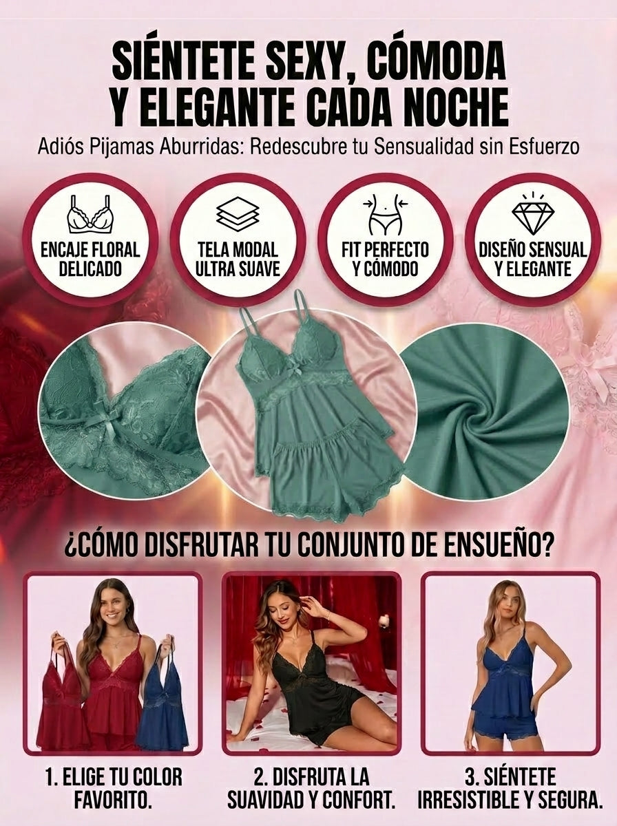 CONJUNTO DE PIJAMA ELEGANTE PARA MUJER