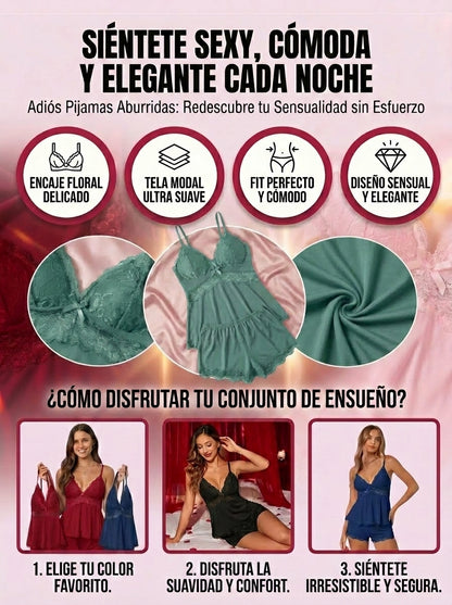 CONJUNTO DE PIJAMA ELEGANTE PARA MUJER