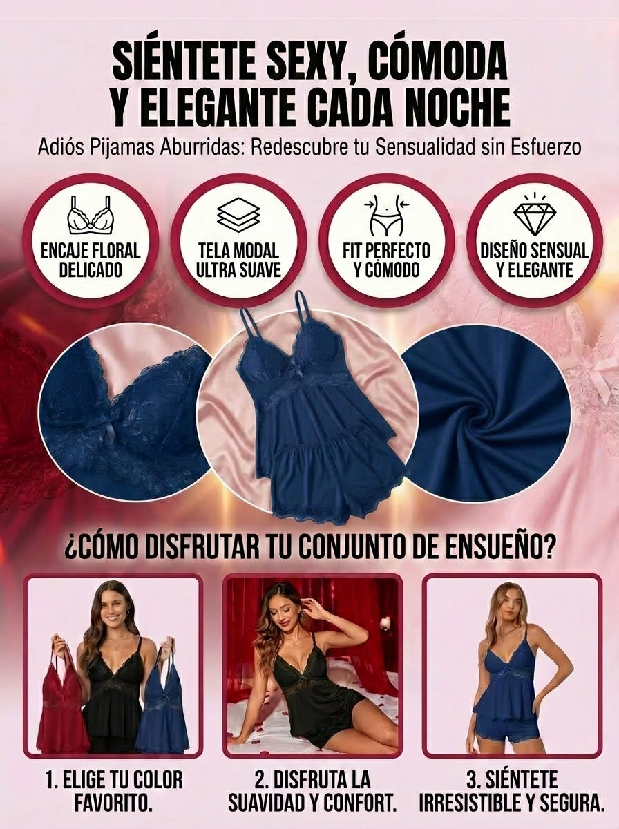 CONJUNTO DE PIJAMA ELEGANTE PARA MUJER