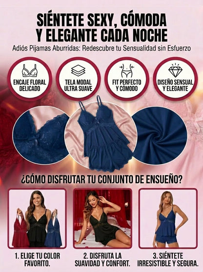 CONJUNTO DE PIJAMA ELEGANTE PARA MUJER