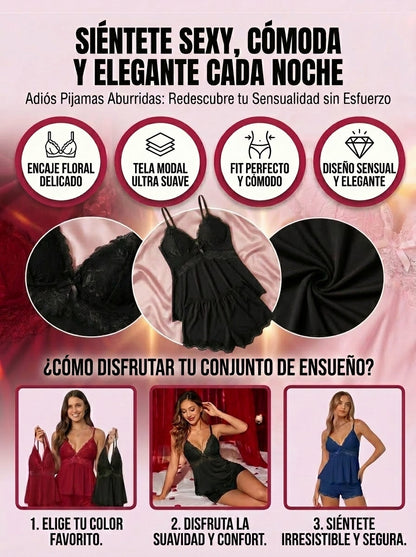CONJUNTO DE PIJAMA ELEGANTE PARA MUJER