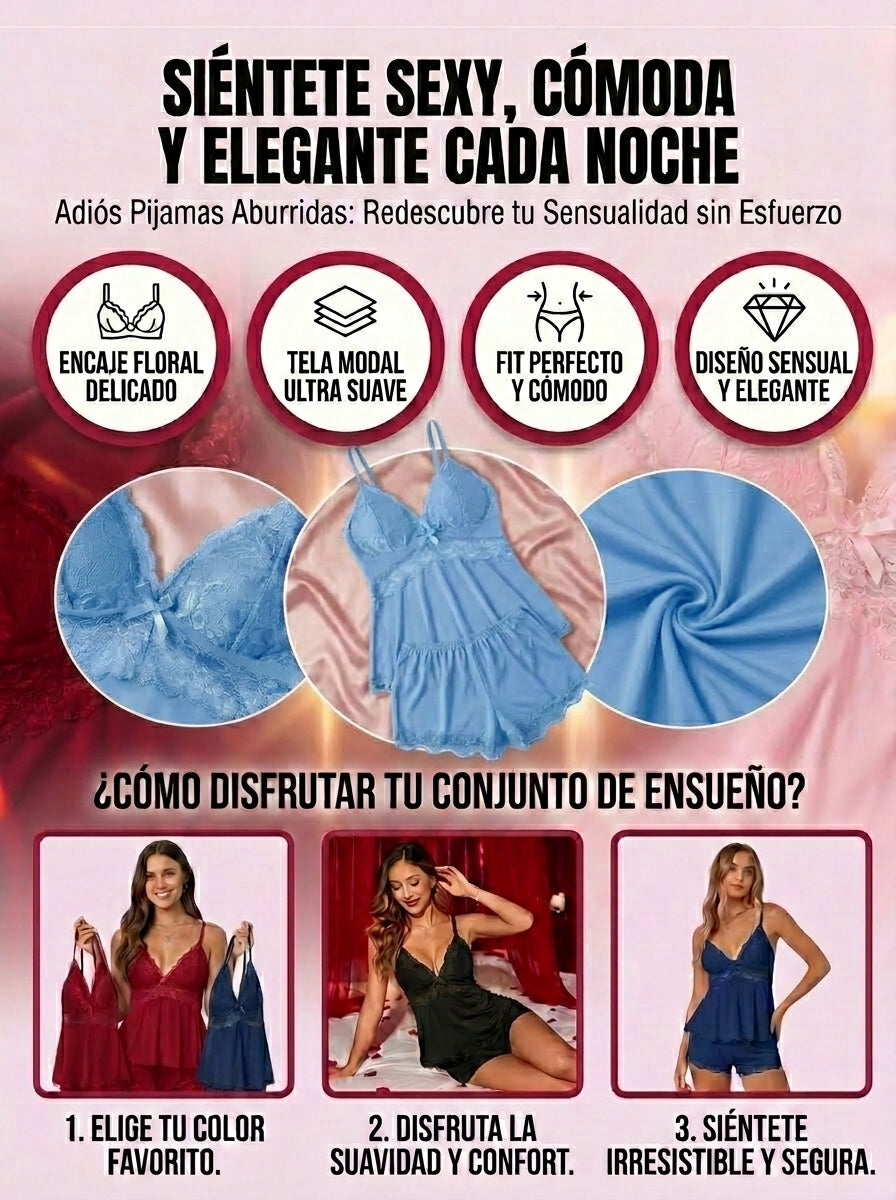 CONJUNTO DE PIJAMA ELEGANTE PARA MUJER