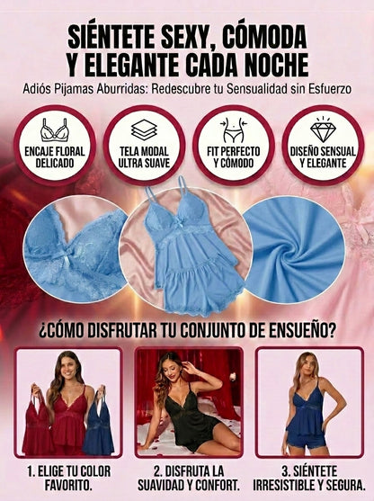 CONJUNTO DE PIJAMA ELEGANTE PARA MUJER