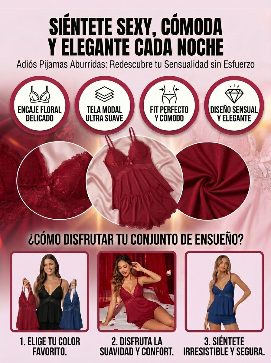 CONJUNTO DE PIJAMA ELEGANTE PARA MUJER