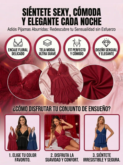 CONJUNTO DE PIJAMA ELEGANTE PARA MUJER