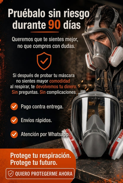 MÁSCARA DE CARA COMPLETA SERIE 6800 - 8 FILTROS GRATIS