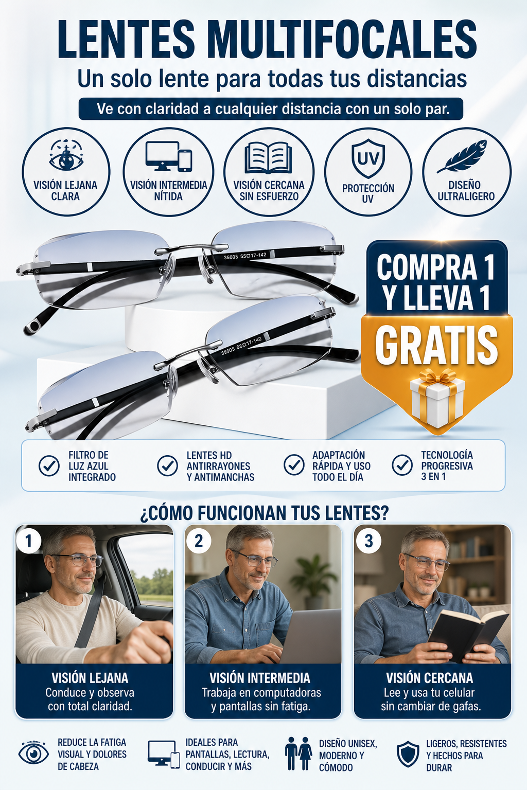 LENTES MULTIFOCALES I Compra 1 Y Recibe 1 GRATIS
