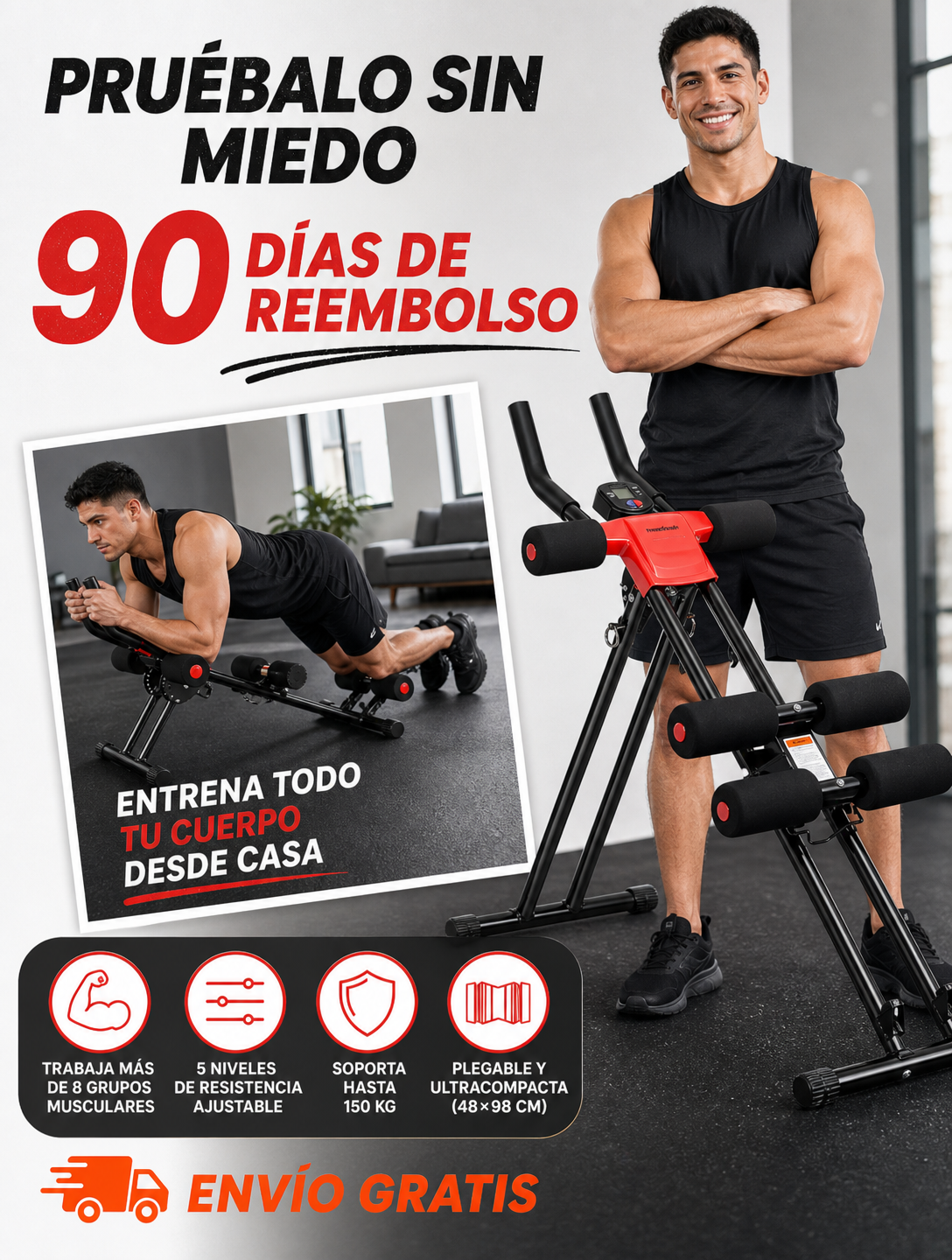 MÁQUINA ABDOMINAL MULTIFUNCIONAL | TU GIMNASIO EN CASA, SIN EXCUSAS
