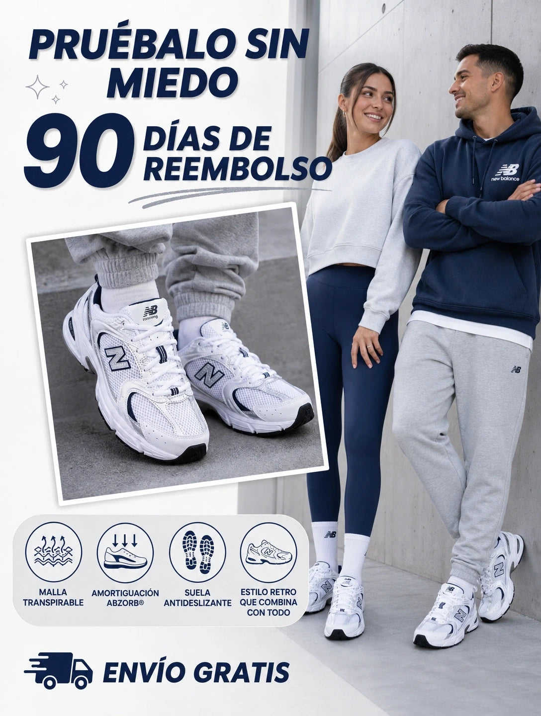 NEW BALANCE 530 - BLANCO CON AZUL