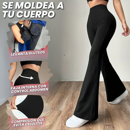 LEGGINGS ACAMPANADOS CON FAJA INTERNA ALTA