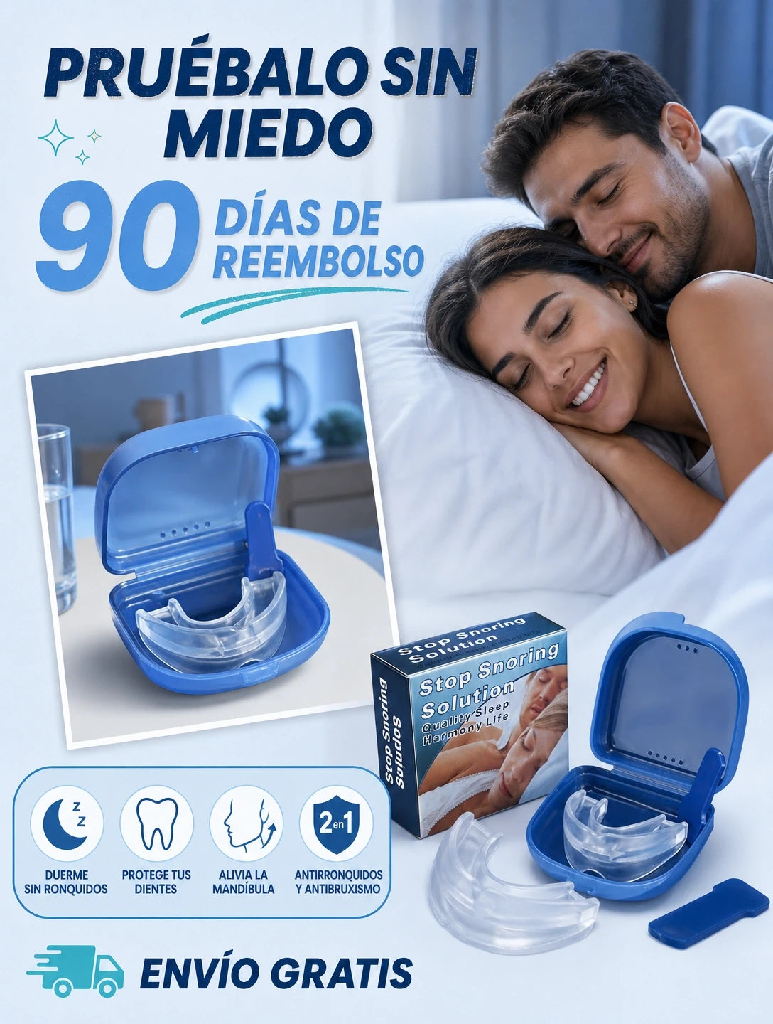 PROTECTOR BUCAL 2 EN 1 — ANTIRRONQUIDOS Y ANTIBRUXISMO